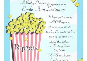 Popcorn Baby Shower Invitations Popcorn Baby Shower 5 25×5 25 Square Paper Invitation Card