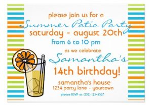 Porch Party Invitation Summer Patio Party Invitation 5" X 7" Invitation Card
