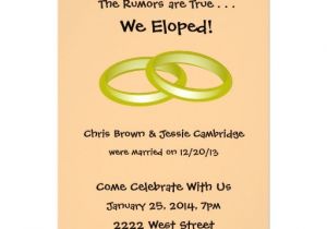 Post Elopement Party Invitation We Eloped Post Wedding Party Invitation 5 Quot X 7