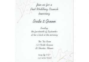 Post Wedding Breakfast Invitation Wording Autumn Oak Leaves Post Wedding Brunch Invitation Zazzle