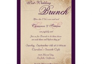 Post Wedding Breakfast Invitation Wording Post Wedding Brunch Script Purple 3 5 Quot X 5 Quot Invitation