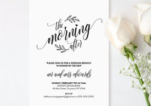 Post Wedding Breakfast Invitation Wording Wedding Brunch Invitation Template Printable Post Wedding