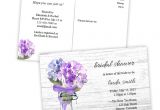 Postcard Bridal Shower Invitations Bridal Shower Invitation Postcard Hydrangeas In A Mason Jar