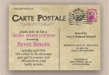 Postcard Bridal Shower Invitations Paris French Postcard Bridal or Baby Shower Invitation
