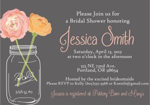 Postcard Size Bridal Shower Invitations Mason Jar Wedding Invitations Card Ideas — C Bertha Fashion