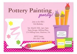 Pottery Painting Party Invitations Pottery Painting Party Invitations 5 Quot X 7 Quot Invitation Card