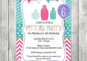 Pottery Painting Party Invitations Pottery Party Invite Girls Invite Preteen Birthday