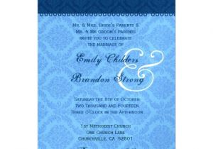 Powder Blue Wedding Invitations Navy and Powder Blue Damask Wedding Template Custom