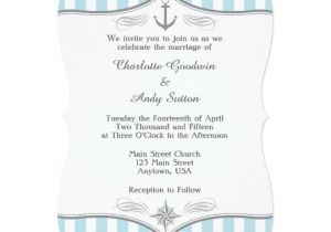 Powder Blue Wedding Invitations Powder Blue Grey Nautical Wedding Invitation Zazzle Com Au