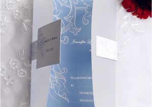 Powder Blue Wedding Invitations Vintage Powder Blue Pocket Wedding Invitation Cards