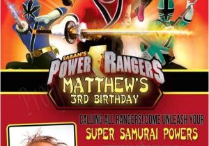 Power Ranger Birthday Invitations Personalized Power Rangers Samurai Birthday Party