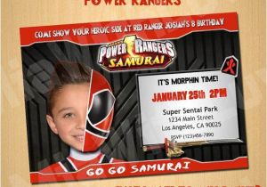 Power Ranger Birthday Invitations Power Rangers Samurai Birthday Invitation Invite Custom by