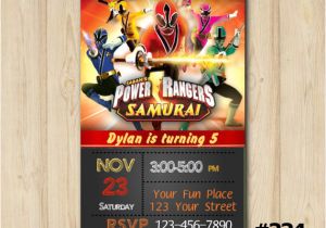 Power Rangers Birthday Invitation Template Power Rangers Samurai Birthday Invitation Power Rangers