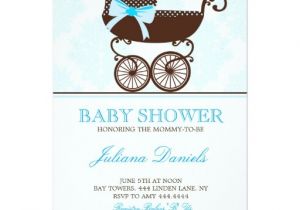 Pram Baby Shower Invitations Elegant Pram Boy Baby Shower Invitations