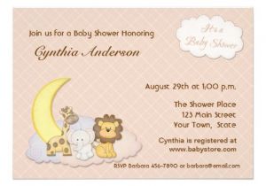 Pre Made Baby Shower Invitations Zoo Animals Peach Plaid Baby Shower Invitation 13 Cm X