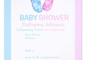 Pre Printed Baby Shower Invitations Baby Twins Booties Baby Shower Invitation