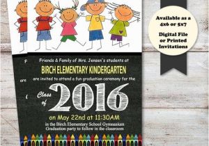 Pre Printed Graduation Party Invitations Kindergarten Graduation Announcement Preschool Graduation