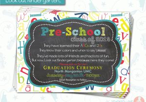 Pre Printed Graduation Party Invitations Pre School Graduation Invitation Pre K Class Graduation