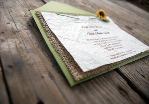 Premade Wedding Invitations Items Similar to Premade Rustic Burlap Sunflower Wedding