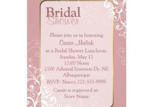 Pretty Bridal Shower Invitations Pretty Dusty Rose Custom Bridal Shower Invitation Zazzle