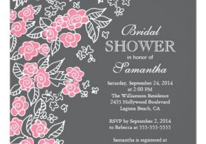 Pretty Bridal Shower Invitations Pretty Flowers Modern Pink Gray Bridal Shower Invitation