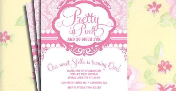 Pretty In Pink Baby Shower Invitations Diy Printable Vintage Pretty In Pink Birthday Party