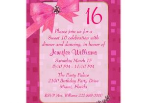 Pretty In Pink Birthday Party Invitations Pretty In Pink Sweet 16 Birthday Party Invitation 5" X 7