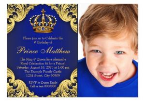 Prince 1st Birthday Invitations Royal Blue Gold Prince Birthday Party Invitations Zazzle