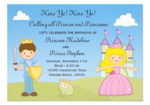 Prince and Princess Birthday Party Invitations Prince and Princess Birthday Party Invitation Zazzle