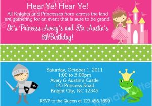 Prince and Princess Birthday Party Invitations Printable Birthday Invitations Twins Boy Girl Princess