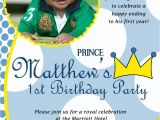 Prince First Birthday Invitations Little Prince Custom Digital Photo Birthday Party