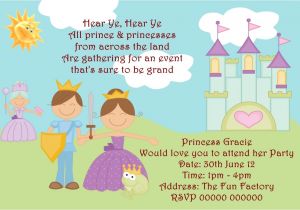Princess and Prince Party Invitations Prince theme Birthday Invitation