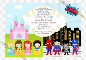 Princess and Superhero Party Invitation Template 11 Best Images About Fairy Princess Superhero Party On
