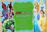 Princess and Superhero Party Invitation Template Double Party Invitation Superheroes and Princesses
