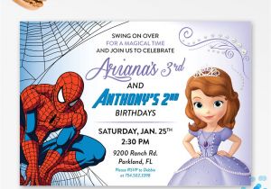 Princess and Superhero Party Invitation Template Princess and Superhero Party Invitations Cimvitation