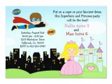 Princess and Superhero Party Invitation Template Superhero and Princess Birthday Party Invitation Zazzle Com