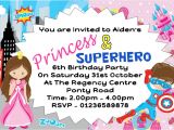 Princess and Superhero Party Invitations Princess and Superhero Party Invitations Cimvitation