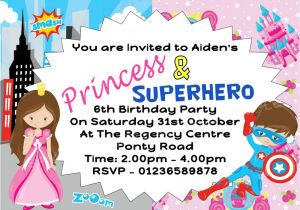 Princess and Superhero Party Invitations Princess and Superhero Party Invitations Cimvitation