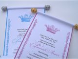 Princess Baptism Invitations Royal Disney Princess Scroll Invitation Birthday Wedding