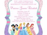 Princess Bday Party Invitations Disney Princesses Birthday Invitations Disney Princess
