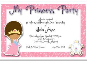 Princess Bday Party Invitations Ethnic Princess Party Invitation Princess Birthday Party
