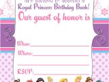 Princess Bday Party Invitations Free Printable Disney Princess Birthday Invitations