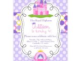 Princess Bday Party Invitations Princess Invitation Purple and Pink Polka Dots Royal