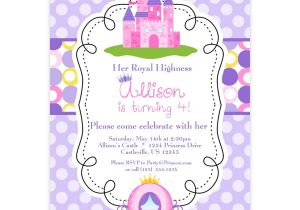 Princess Bday Party Invitations Princess Invitation Purple and Pink Polka Dots Royal