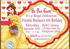 Princess Belle Party Invitations Belle Invitation Disney Princess Belle Party Invitations