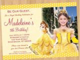 Princess Belle Party Invitations Princess Belle Invitation Beauty and the Beast Invitation