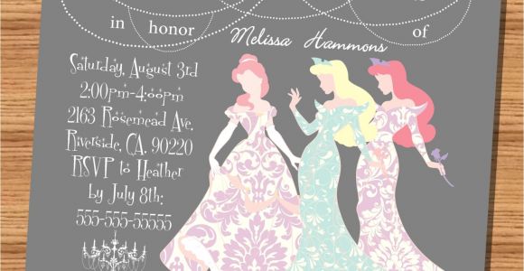 Princess Bridal Shower Invitations Princess Wedding Shower Invitation Disney Princesses