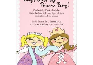 Princess Dress Up Party Invitations Princess Dress Up themed Birthday Party Invites 5 Quot X 7