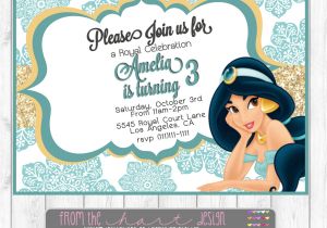 Princess Jasmine Birthday Party Invitations Disney Princess Jasmine Birthday Party Invitations Aladdin