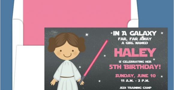 Princess Leia Party Invitations Star Wars Princess Leia Light Saber Birthday Party